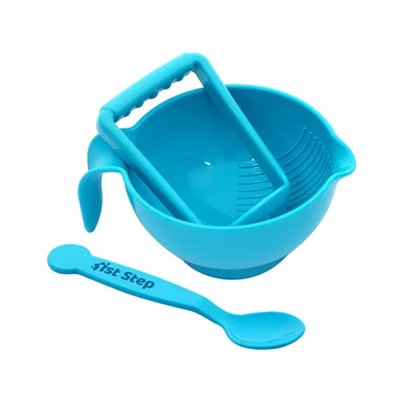 1st Step BPA Free Microwave Friendly Food Grinder With Spoon – Blue