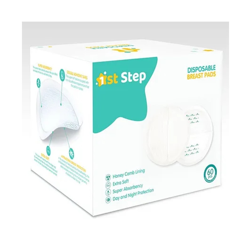 1st Step Honey Comb Lining Super Absorbant Disposable Breast Pads With Day And Night Protection- 60 Pads
