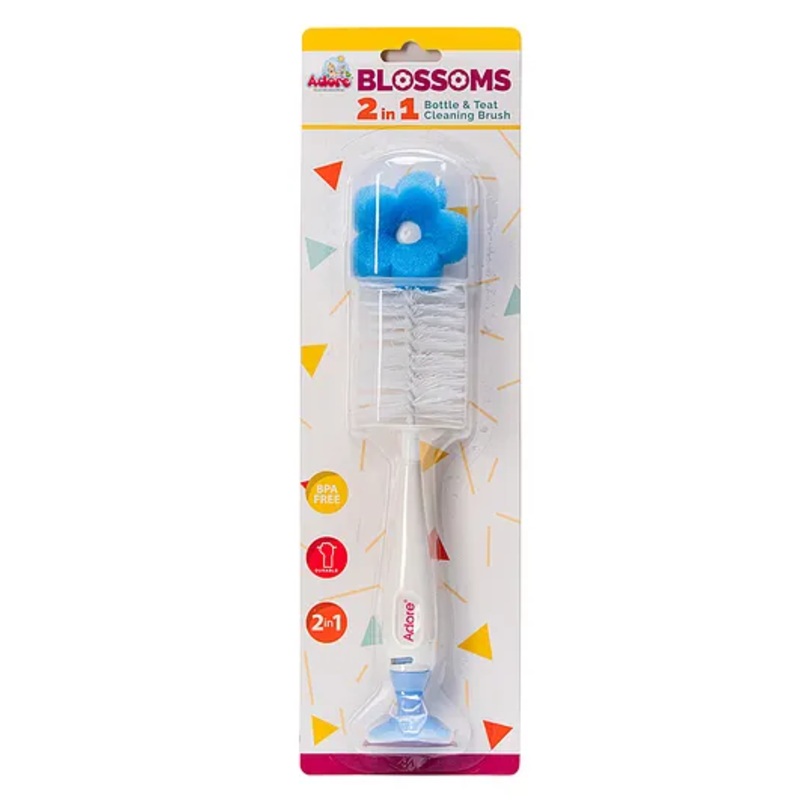 Adore Blossoms 2 in-1 Baby Bottle Cleaning Brush Kit with Silicone Suction Base