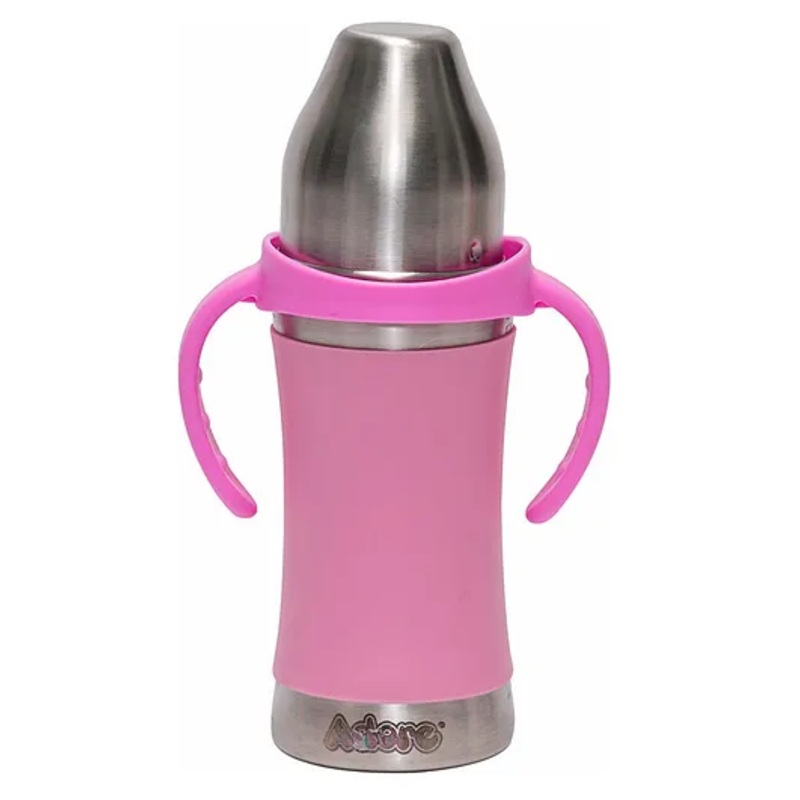 Adore Stainless Steel Sipper Bottle with Sleeve and Handle Pink – 250ml