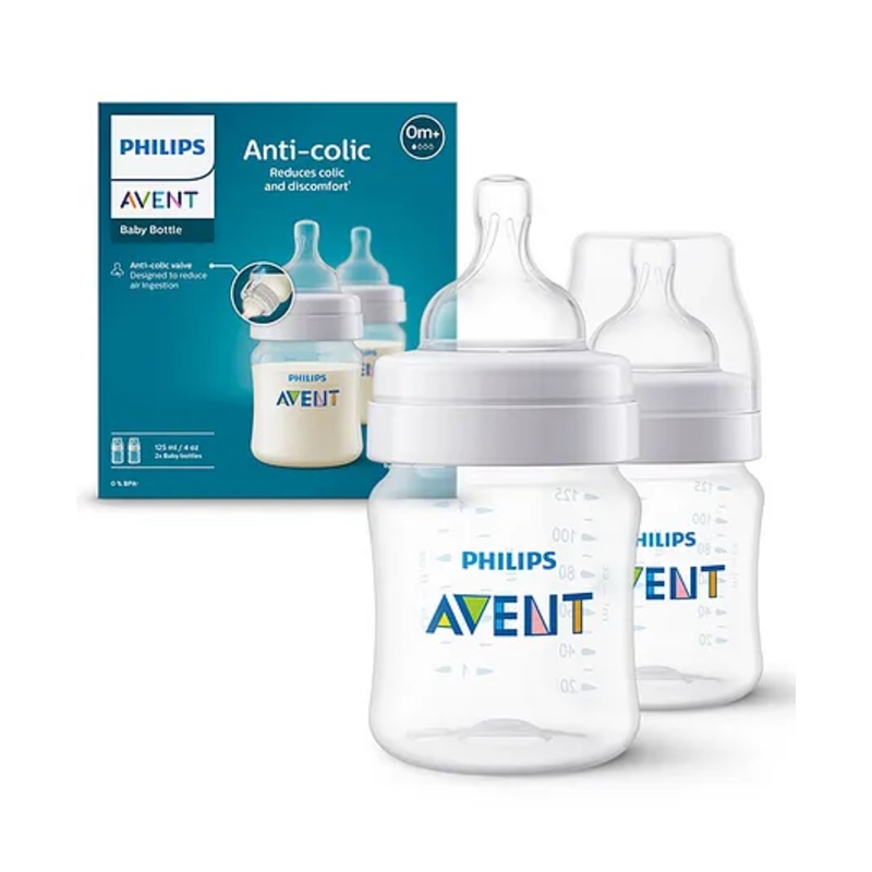 Avent Classic Anti Colic Bottle I Ideal for 0 Month+ I New Born Flow I BPA Free Pack of 2 – 125 ml