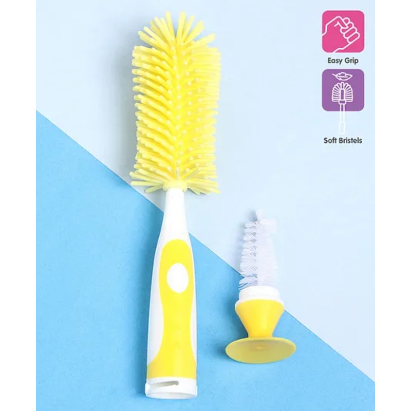 Babyhug Bottle Cleaning & Nipple Brush – Yellow