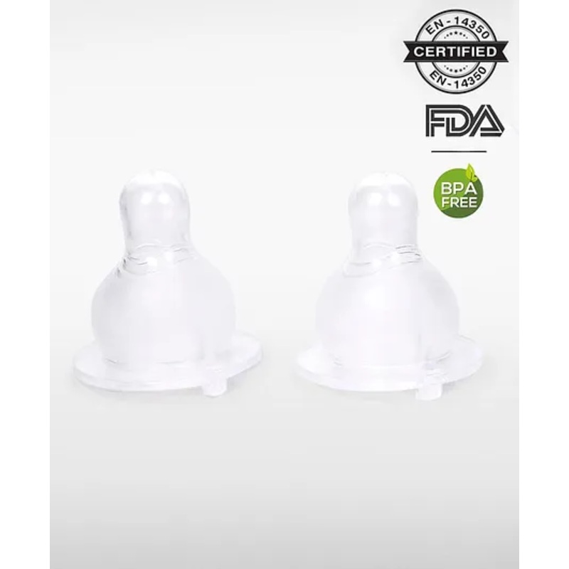 Babyhug Silicone Nipples Medium Flow – Pack of 2