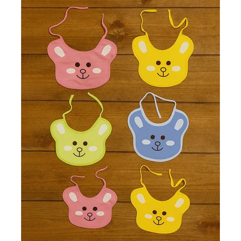 Badal Kidzpremium Knot Baby Bibs – Soft Cotton, Cute Animal Prints, Comfortable & Absorbent (Set Of7)