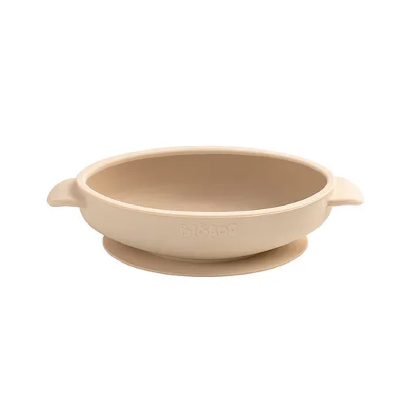 BiBaDo Silicone Suction Bowl – Non-Slip, Easy Scoop Oval Shape Feeding Bowl for Baby- BPA Free (Brown)