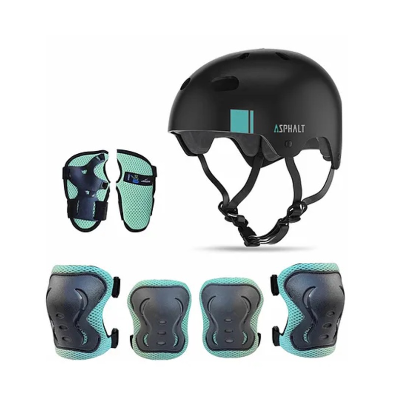 Jaspo Secure Ultra Sports Helmet for Cycling, Skating, Skateboarding – for All Age Groups (XS, Cyan Matte)