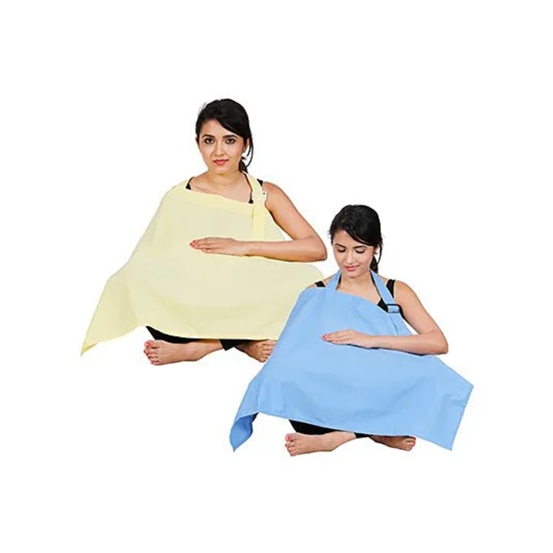 Lulamom Full Coverage Extra Wide Nursing Covers Pack of 2 – Yellow Sky Blue