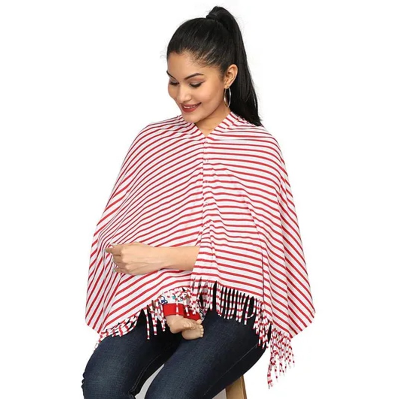Nene Multi Purpose Striped Nursing Cover – Red
