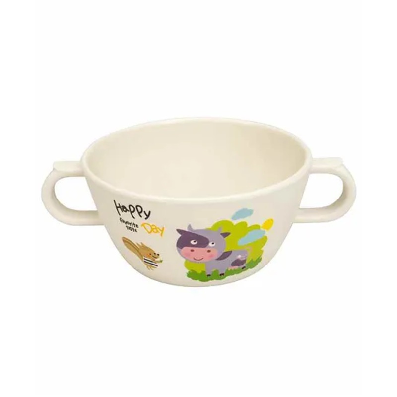 Small Wonder Bowl With Twin Handle Cow Print White – 280 ml
