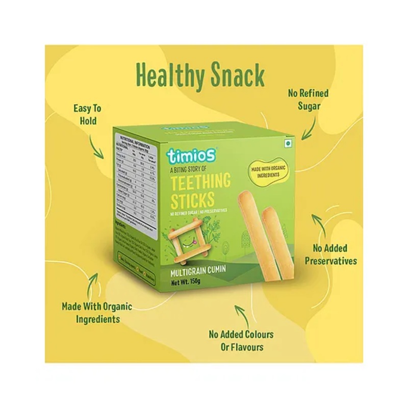 timios Multigrain Cumin Teething Sticks Organic Snack –  150 g