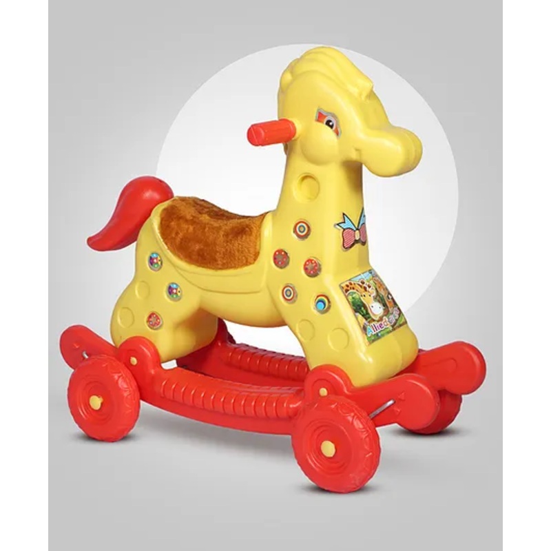 Toy Plus Giraffe Baby Push Ride On and Rocker – Red Yellow