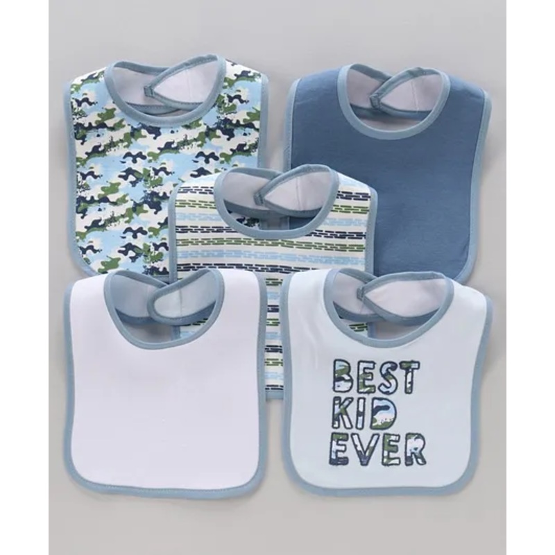 Zoe Knitted Bibs Pack of 5 (Color May Vary)