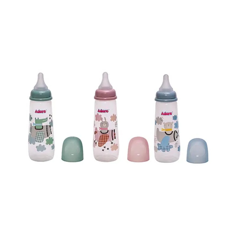 Adore Holland 2 Stage Standard Neck Feeding Bottle 250ml- Pack of 3- Super Saver Combo- Pink+ Blue+Green