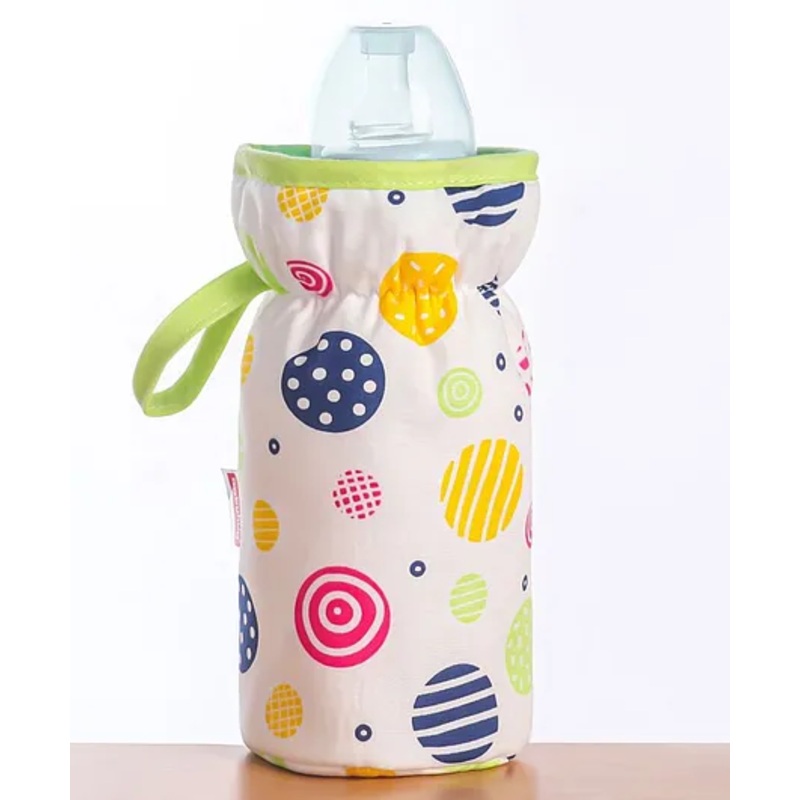 Babyhug Bottle Cover With Circle Print Medium White – Fits Upto 120 ml to 260 ml Bottle