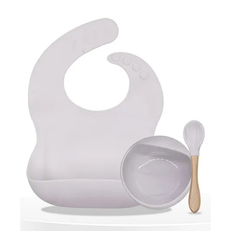 Bembika Baby Feeding Essential Silicone Baby Dinner Set Pack Of 3 – White