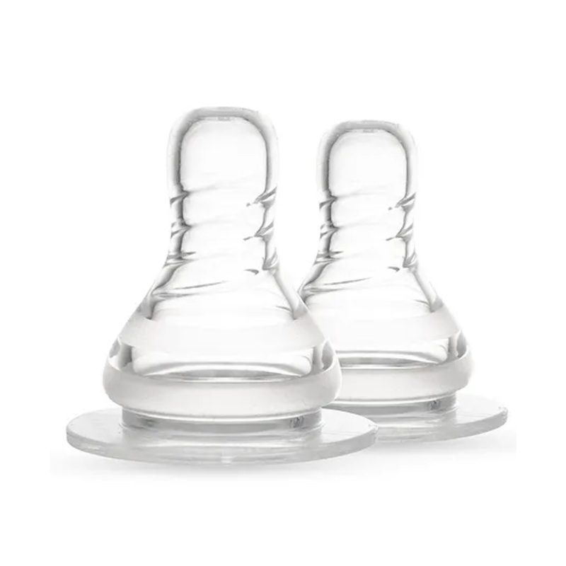 Cherilo Anti Colic Classic Teat Nipple for Slim Neck Bottle Pack of 2 Medium Flow – White