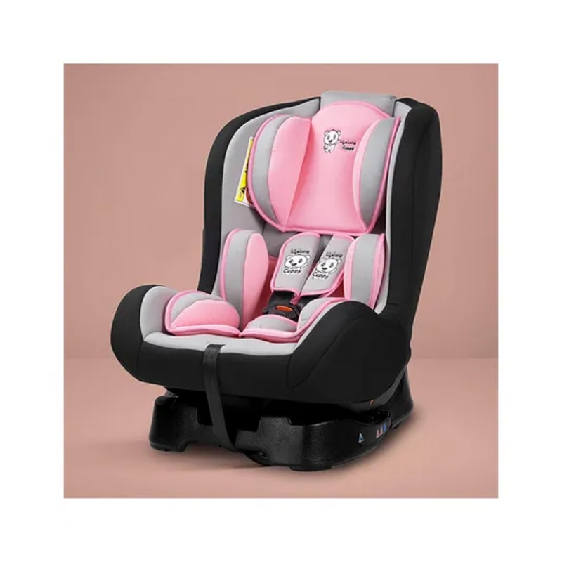 Lifelong Car Seat for Baby with Rear Facing Back Seat Mirror ECE Certified – Pink & Grey