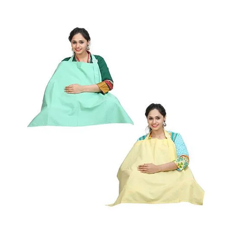 Lulamom Nursing Cover Yellow Sea Green – Pack of 2