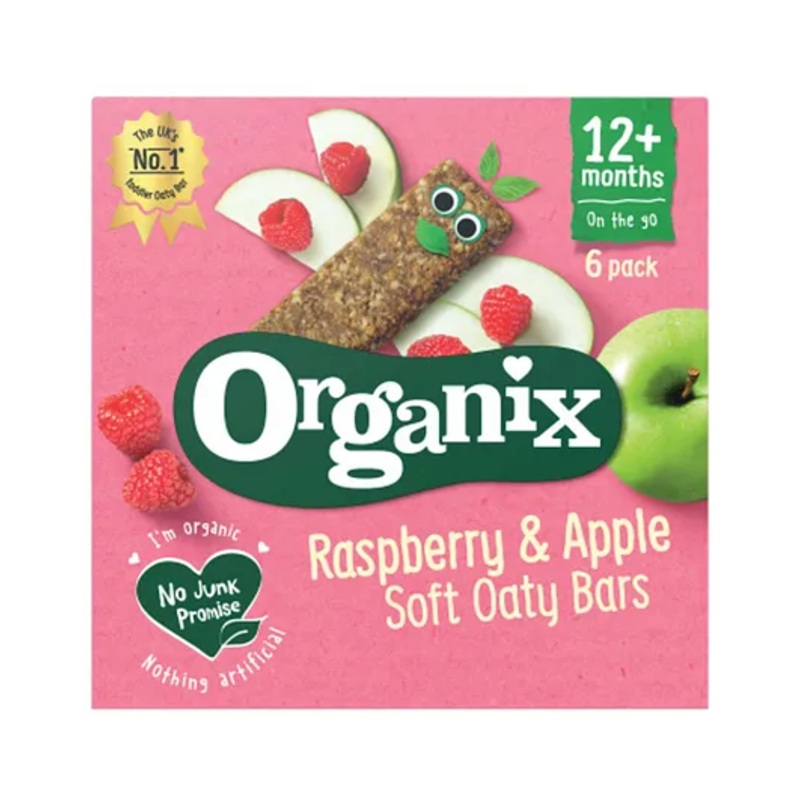 Organix Soft Oaty Bars, Rasberry and Apple (12m+) – 180 g (6×30 g)