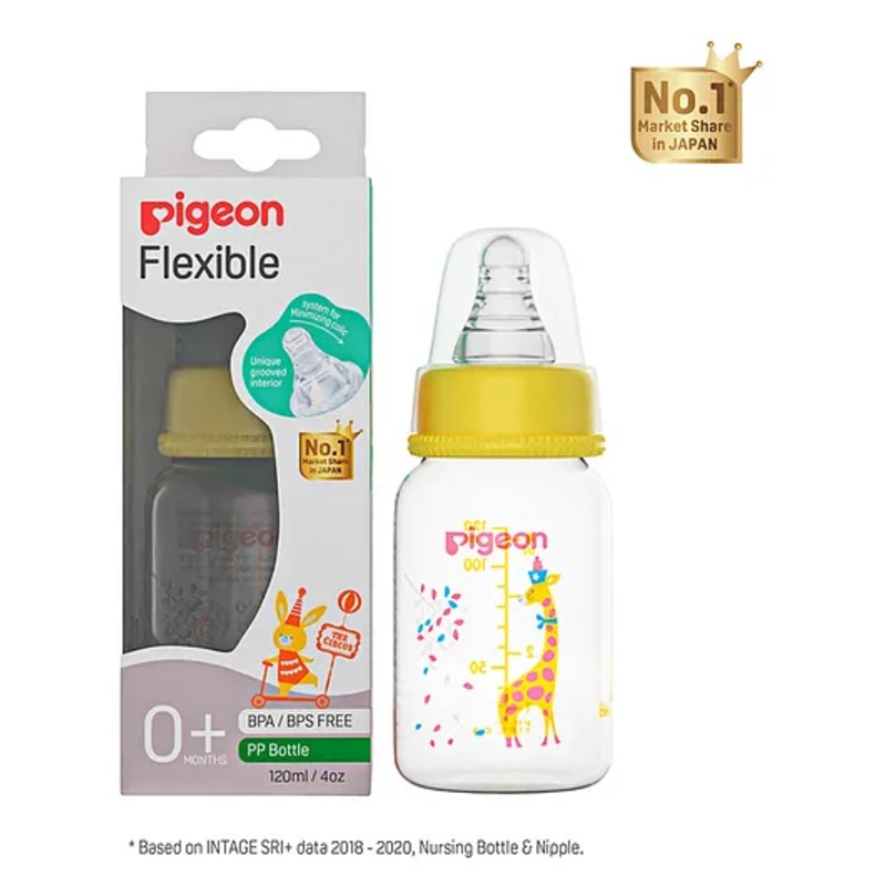 Pigeon Natural Milk Giraffe Baby Feeding Clear Nursing Bottle  S – 120 ml