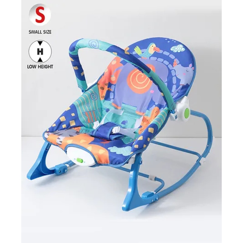 Portable Baby Rocker With U Shape Pillow & Calming Vibrations – Blue