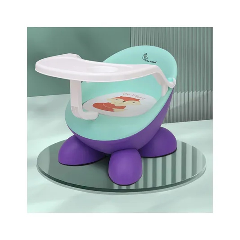 R for Rabbit Jelly Bean Fab 2 in 1 Multi-Functional Baby Study | Meal | Regular Kids Seating Chair with High Backrest for 6-36 Months Kid, Weight Capacity Upto 20Kgs (Purple Green)