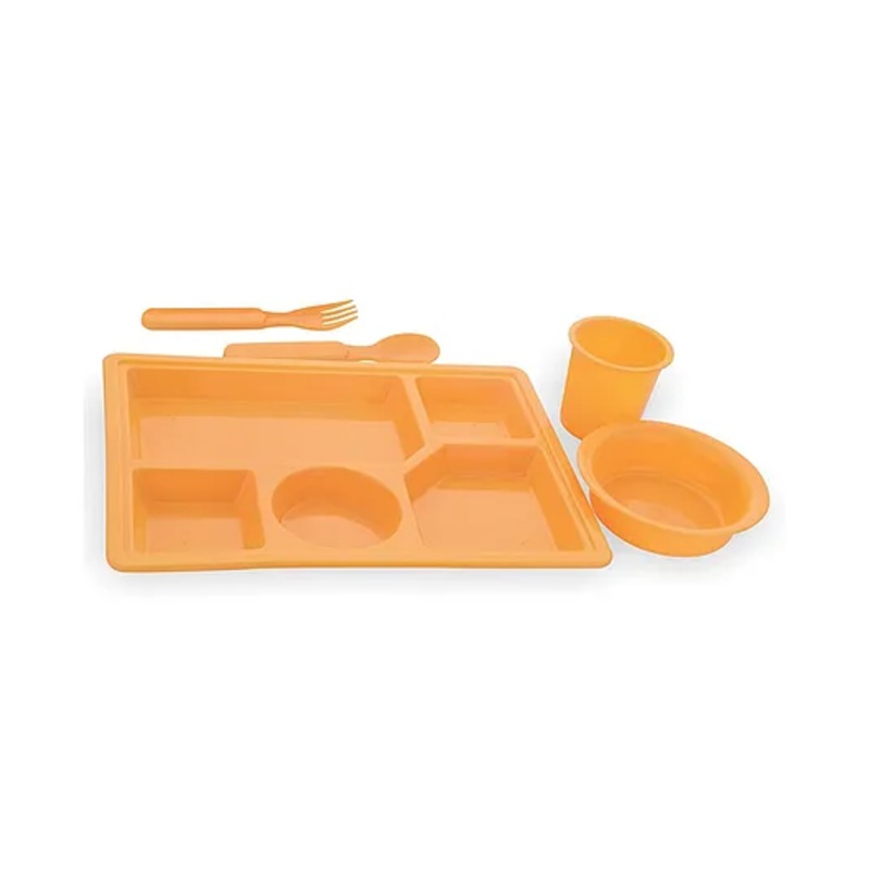 Robbox Disco Set Section Dinner PlatesTop Rack Dishwasher Safe – Orange