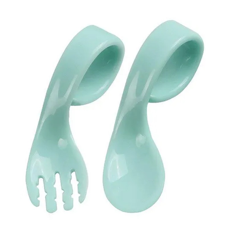 SYGA Infant Baby Fork And Spoon Set Anti-Choke Self Feeding Accessories –  Blue