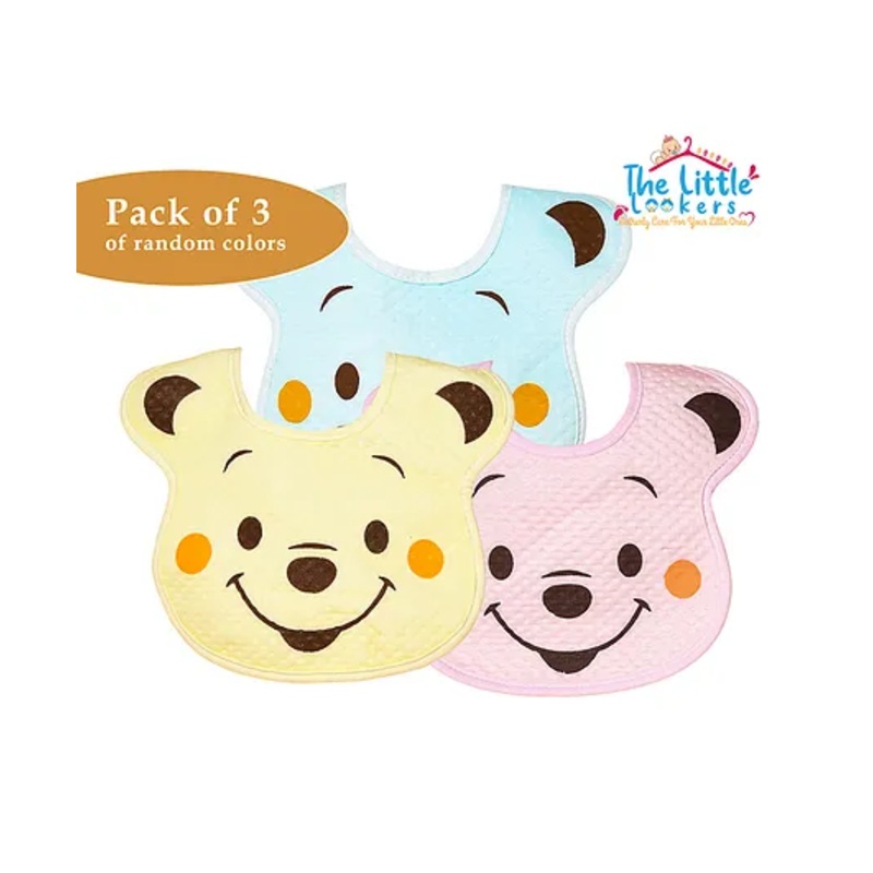 The Little Lookers Cotton Baby Bibs Animal Print Pack of 3 – Multicolor