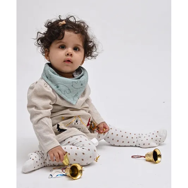 Theoni Organic Muslin Bandana Bib – Green