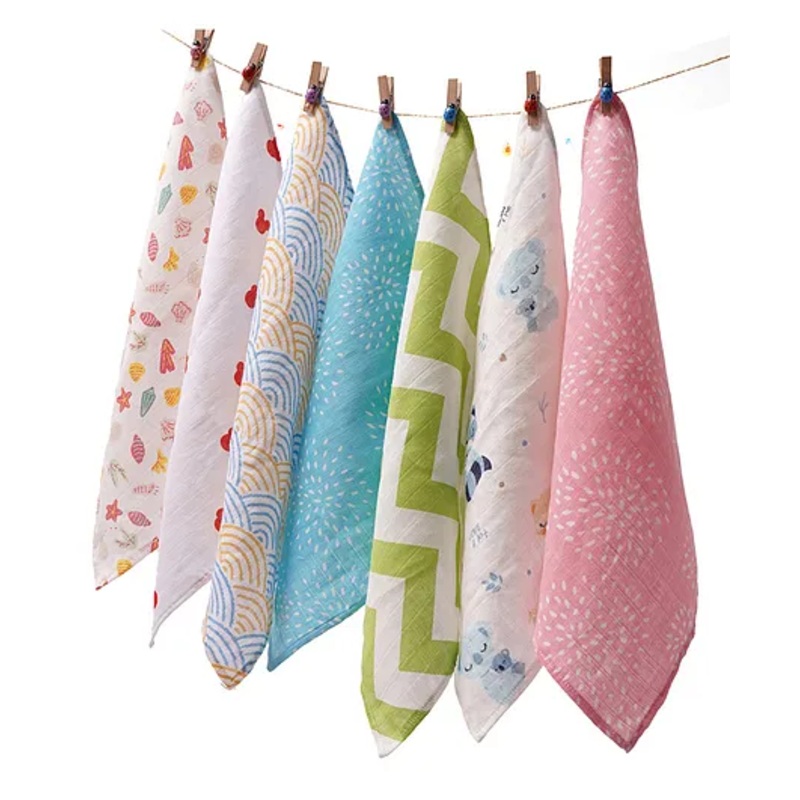 TIDY SLEEP Muslin Face Napkin-Assorted Colours-Pack of 7