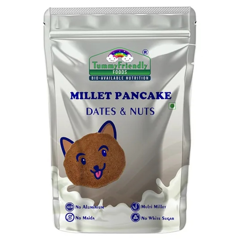 Tummy Friendly Foods Organic Aluminium-Free Dates and Nuts Pancake Healthy Instant Breakfast Mix No Maida No White Sugar  – 150 gm