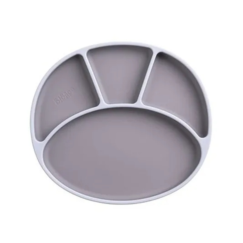 BiBaDo Silicone Suction Plate for Baby, Divider Plate for Self Baby Feeding – Blue