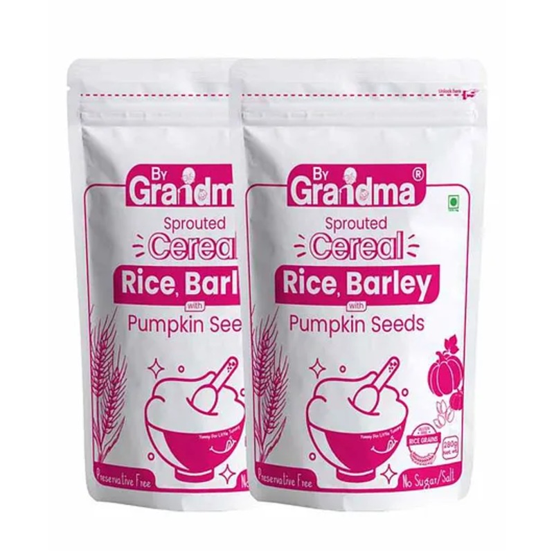 ByGrandma Sprouted Rice Barley Baby Porridge – Natural Weight Gain Food 2x280g 6M+