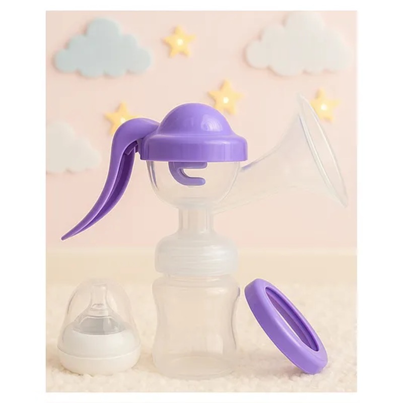 KIDS BASIC Manual Breast Pump with Comfort Grip Handle  Breast Pump Flexible Silicone Massage Cushion & Ergonomic