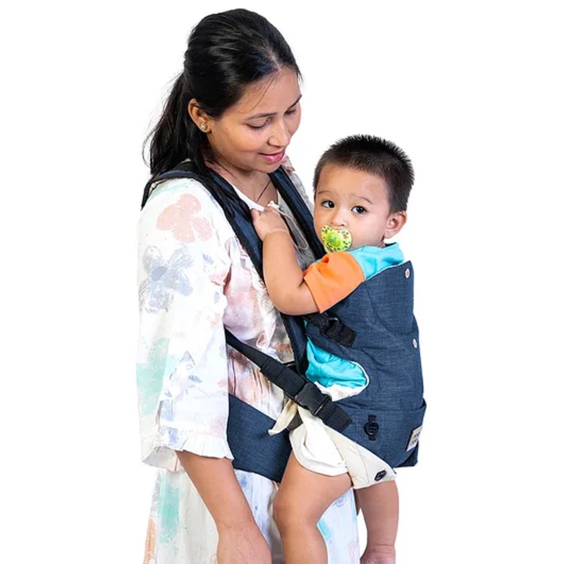 Mee Mee Comfy New Born Baby Carrier With 4 Baby carrying Modes Lightweight & Adjustable | Neck Support Baby Sling Carrier with Padded waist Support and shoulder support straps (Navy Blue)