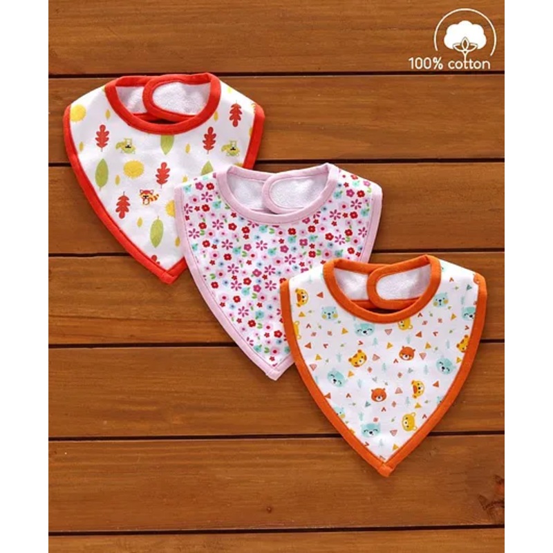 Babyhug Cotton Bibs Set of 3 – Multicolor