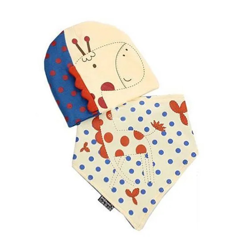 Bellazaara Patchwork Pattern Hedging Cap & Triangle Bib – Multicolour