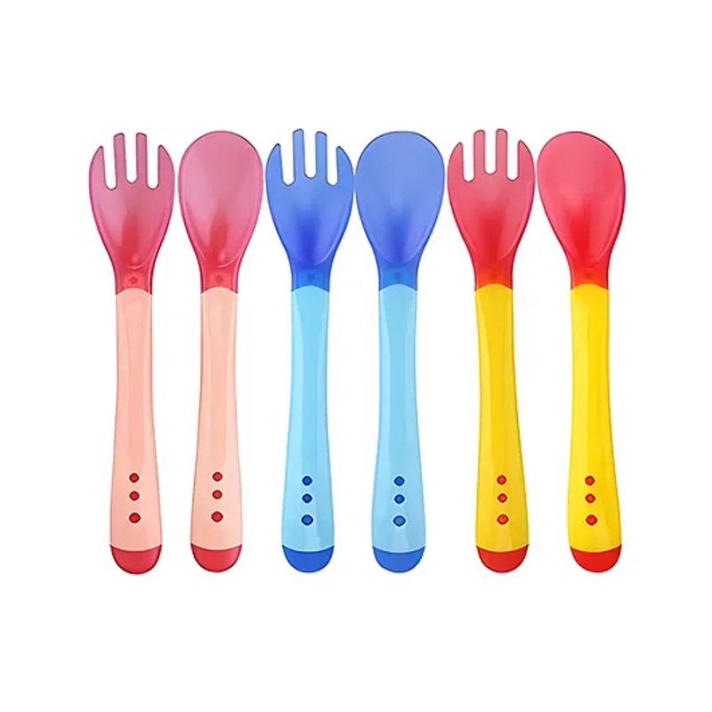 COZY VIBES Tip Heat Sensitive Silicone Spoons | Temperature Sensing Spoons | Baby Feeding Silicone Spoon Set- PACK OF 1- COLOR MAY VARY