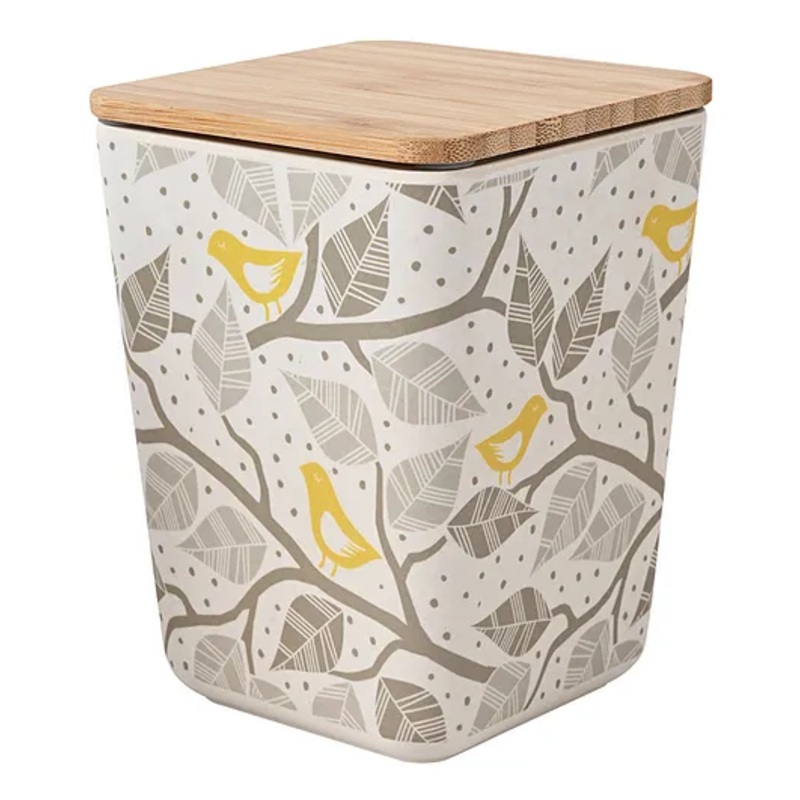 Earthism Eco Friendly Bamboo Fibre Canister – White Grey
