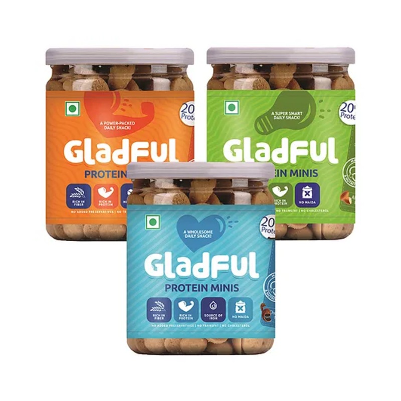 Gladful Mini Cookies Jar Chocolate Orange Almond Pack of 3- 450 g