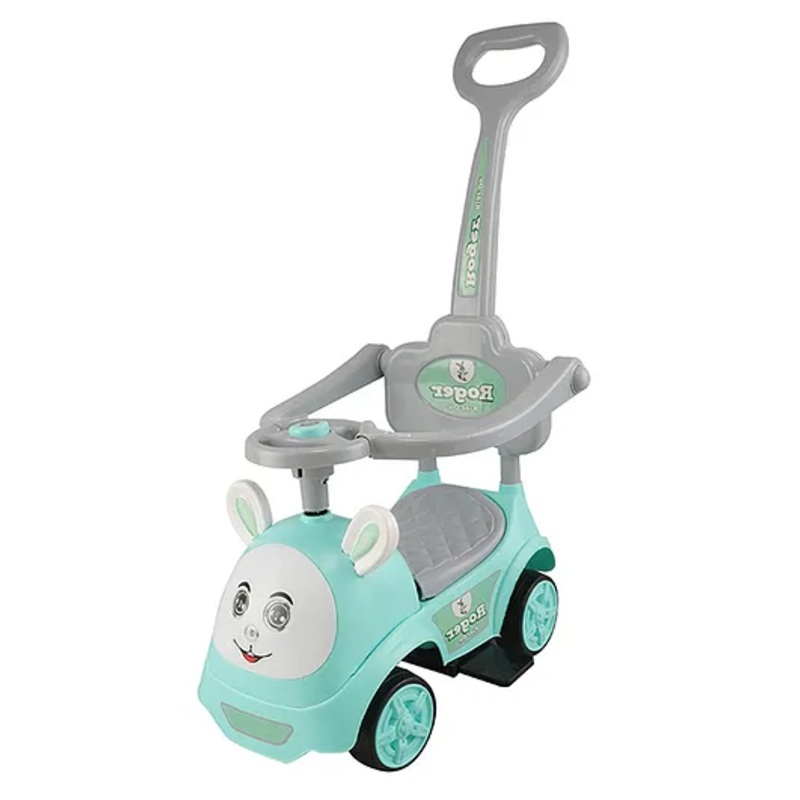 JoyRide 3 in 1 Push Car Bunny Roger Rideon with Removable Parental Handle Guardrails Rideons & Wagons Non Battery Operated Ride On – GREEN