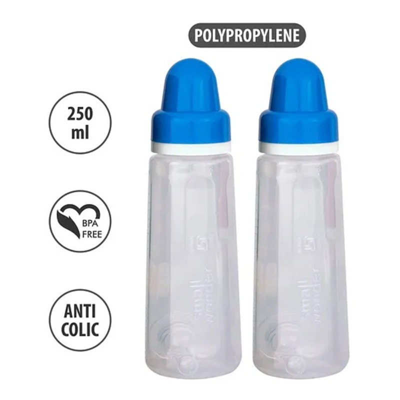 Small Wonder Cherish Polypropylene Feeding Bottle Blue Set of 2 – 250 ml Each
