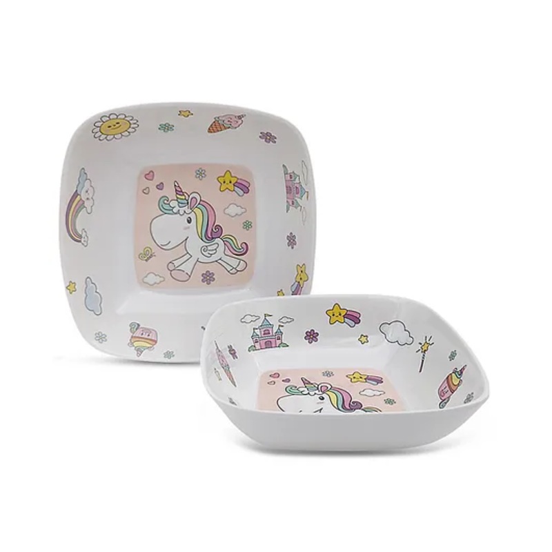 Superware Melamine Kids snack Plate and bowl – unicorn ( Set of 2 )
