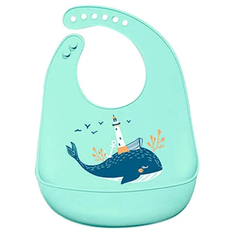 Thread Fairy Silicone Bib Whale – Blue