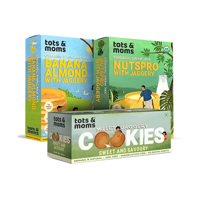 Tots & Moms Foods Kids Breakfast Combo Pack of 3 – 250 gm, 150 gm, 200 gm