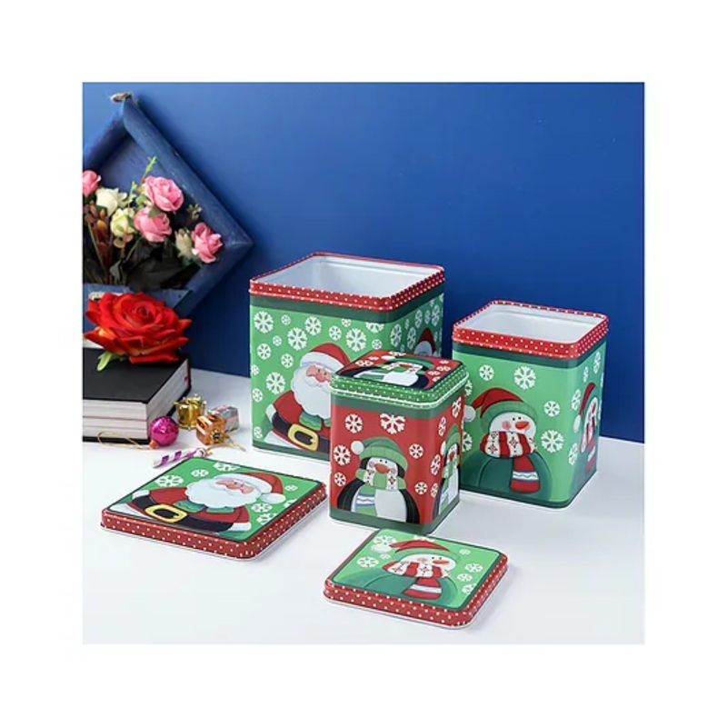 A Vintage Affair Santa & Snowman Snack Container Pack of 3 – Green