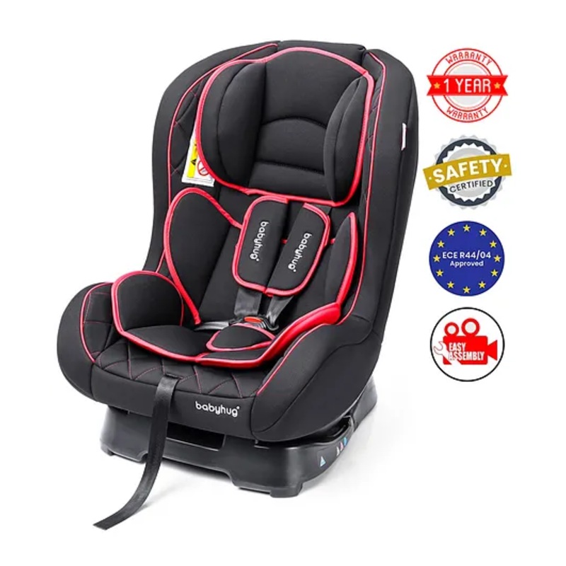 Babyhug Expedition 3 In 1 Convertible Car Seat With Recliner with 1 Year Warranty – Black Red