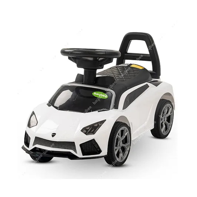 Baybee Lambo Kids Manual Push Ride on Car With Music & Storage- White