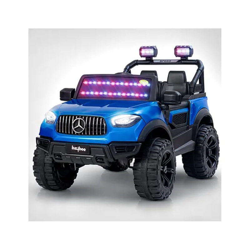 Baybee Renegade Battery Operated Jeep for Kids, Ride on Toy Kids Car with Led Windshield, Light & Music | Baby Battery Car | Electric Jeep Car for Kids (Painted Blue)
